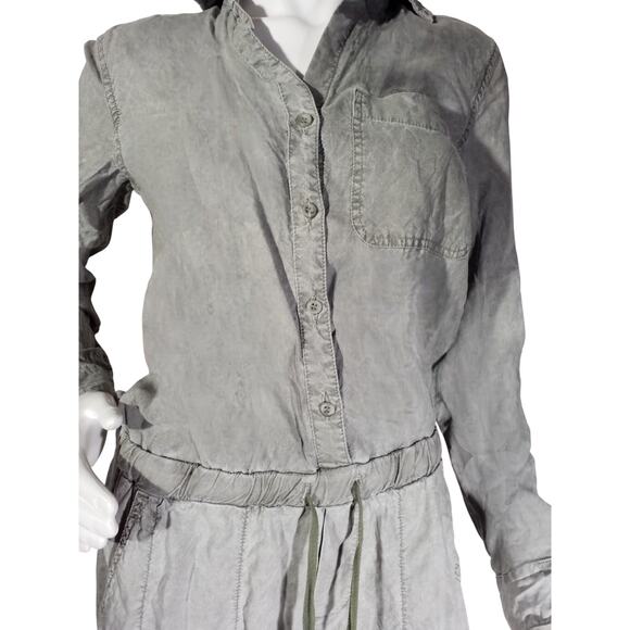 Cloth & Stone Light Green Long Sleeve Jumpsuit 100% Tencel Size Small - Picture 2 of 5
